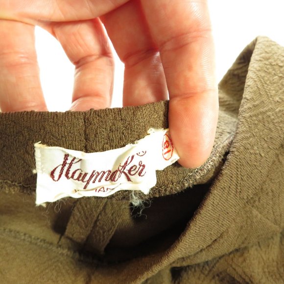 Womens 1970s Crimplene Double Knit Polyester Shorts Medium - Picture 4 of 4